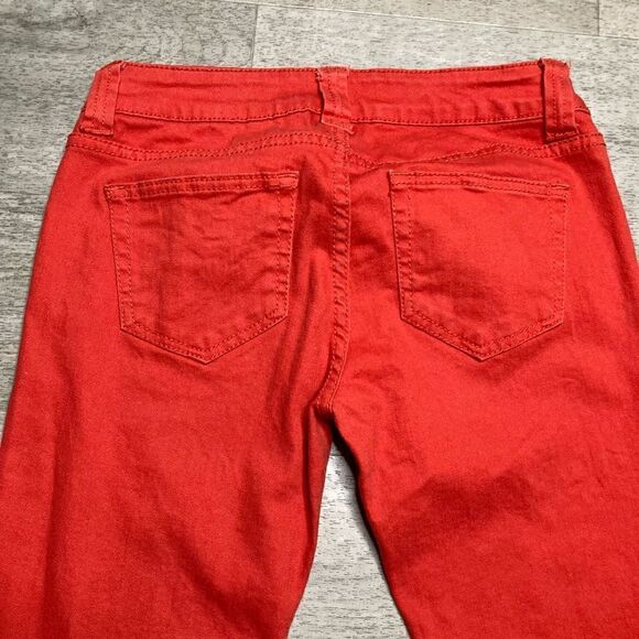 Jalate Jeans in Cool Chili Low Rise Skinny Fit Size 1 Juniors, Hot Red-Orange - Picture 7 of 8